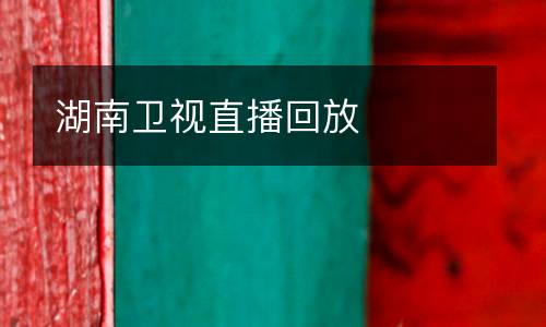 湖南衛(wèi)視直播回放